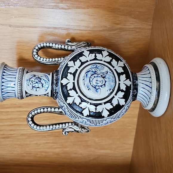 ⚱️HP⚱️Antique German Salt-Glazed Stoneware Vase 19th Century Historismus Period - Picture 2 of 15